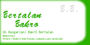 bertalan bakro business card