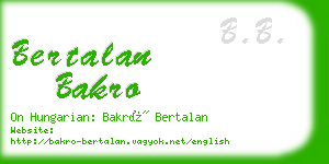 bertalan bakro business card